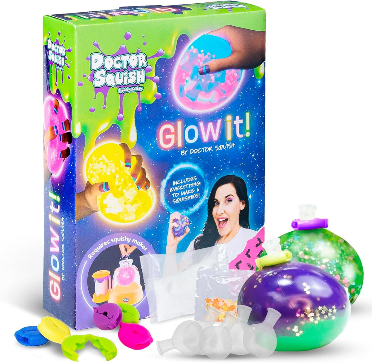 Doctor Squish Squishy Maker Neon Refill Pack (Glow, 1-Pack)